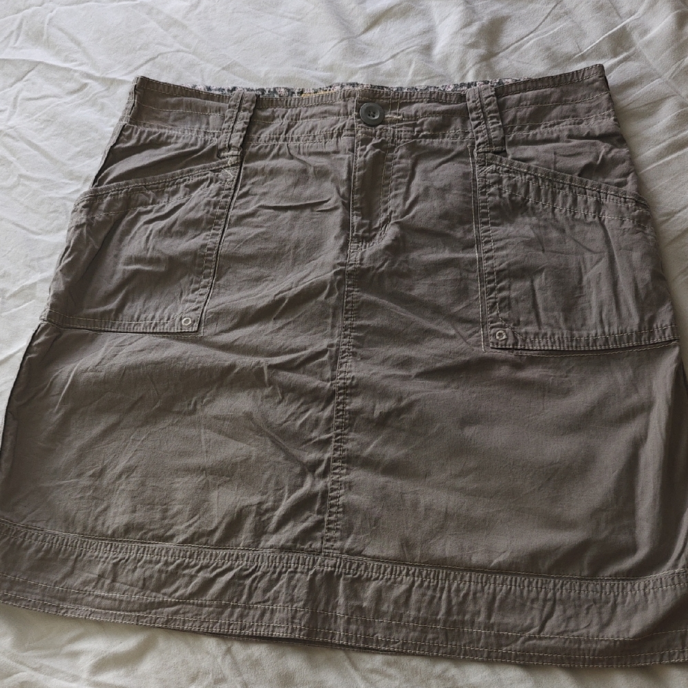 Adventura M Organic Cotton Travel Skirt Khaki Short
